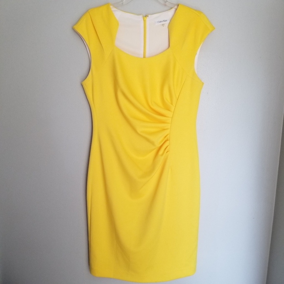 Calvin Klein Dresses & Skirts - Calvin Klein Horse Shoe Neck Sheath Ruched Dress